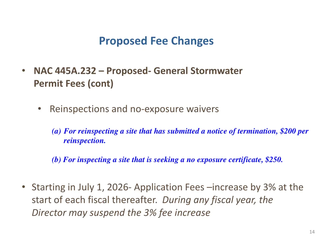 proposed fee changes 3