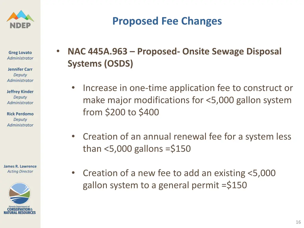 proposed fee changes 5