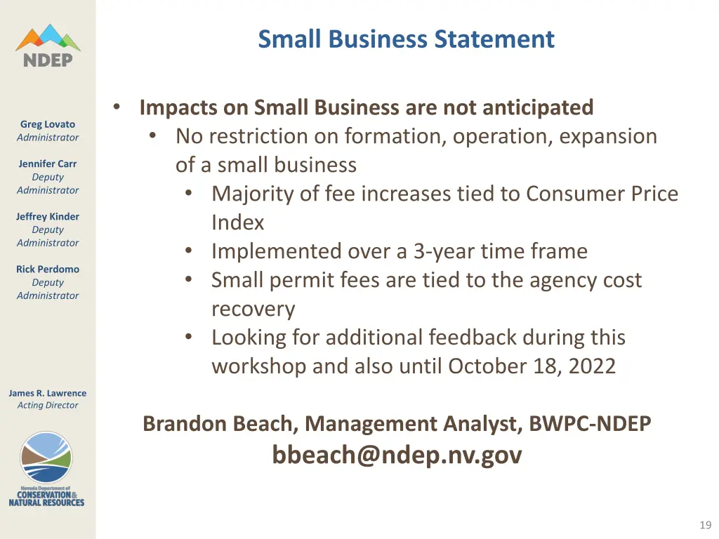 small business statement