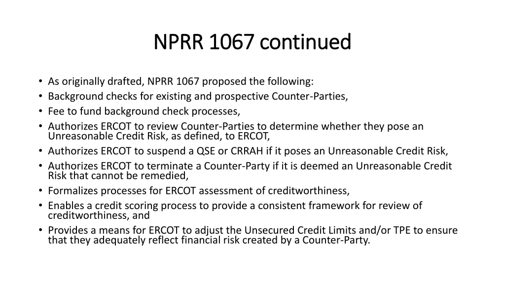 nprr 1067 continued nprr 1067 continued