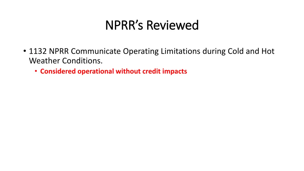 nprr s reviewed nprr s reviewed