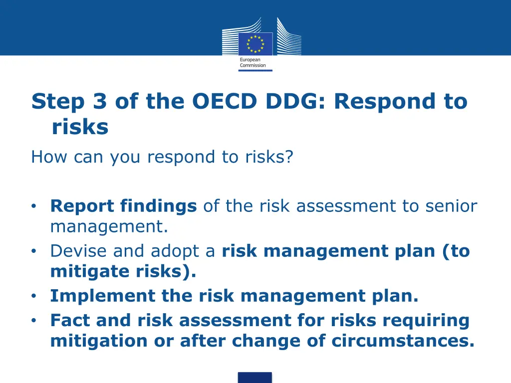 step 3 of the oecd ddg respond to risks