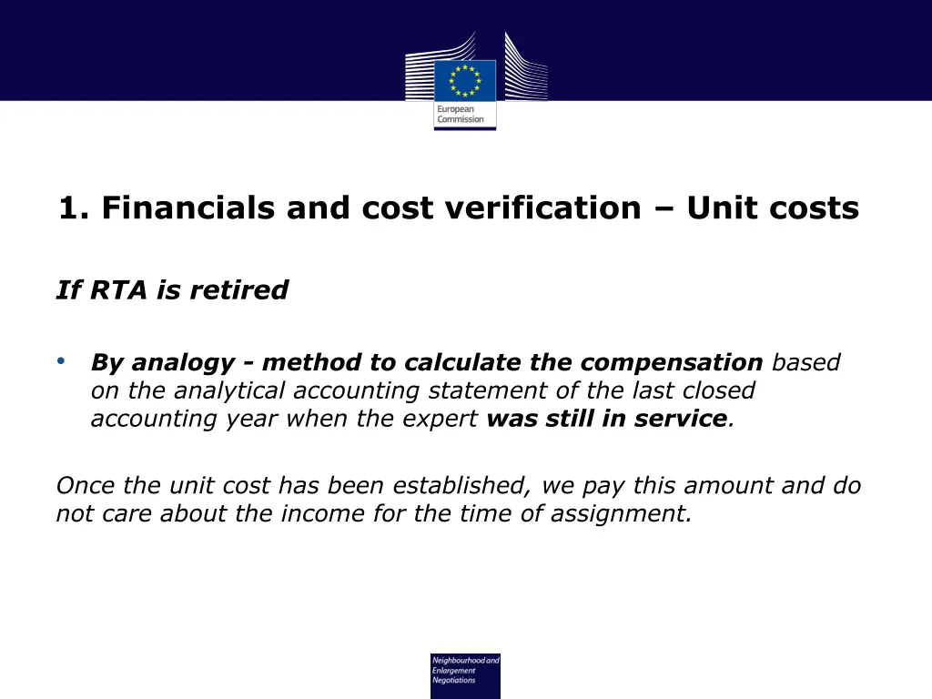 1 financials and cost verification unit costs 1