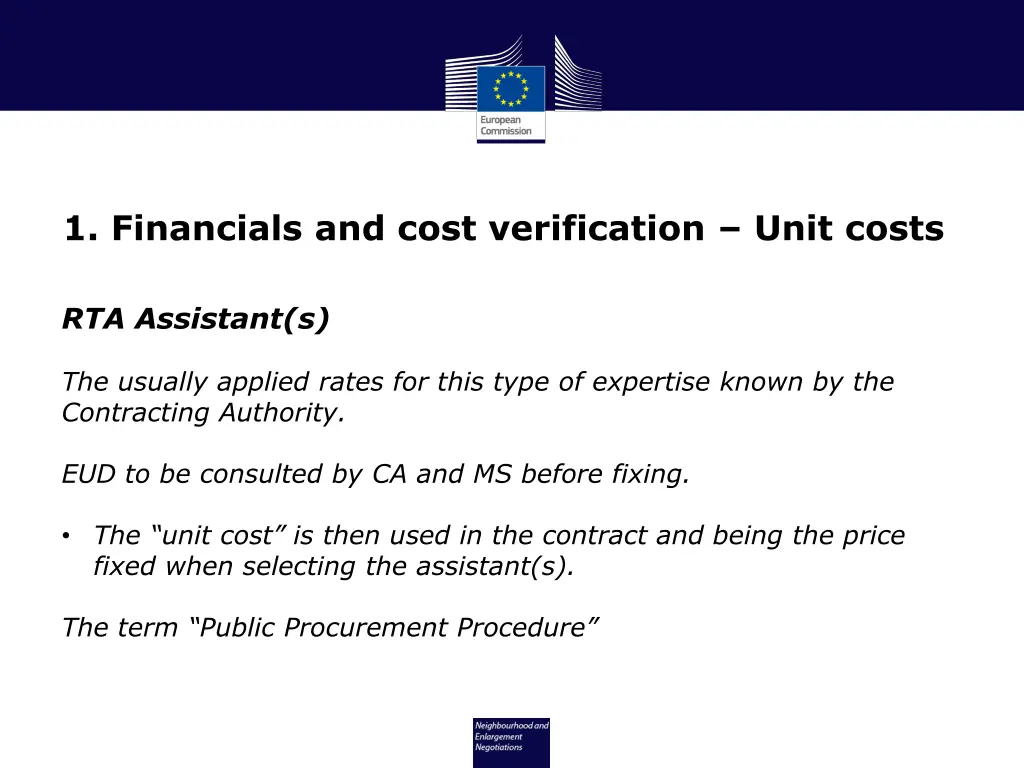 1 financials and cost verification unit costs 4