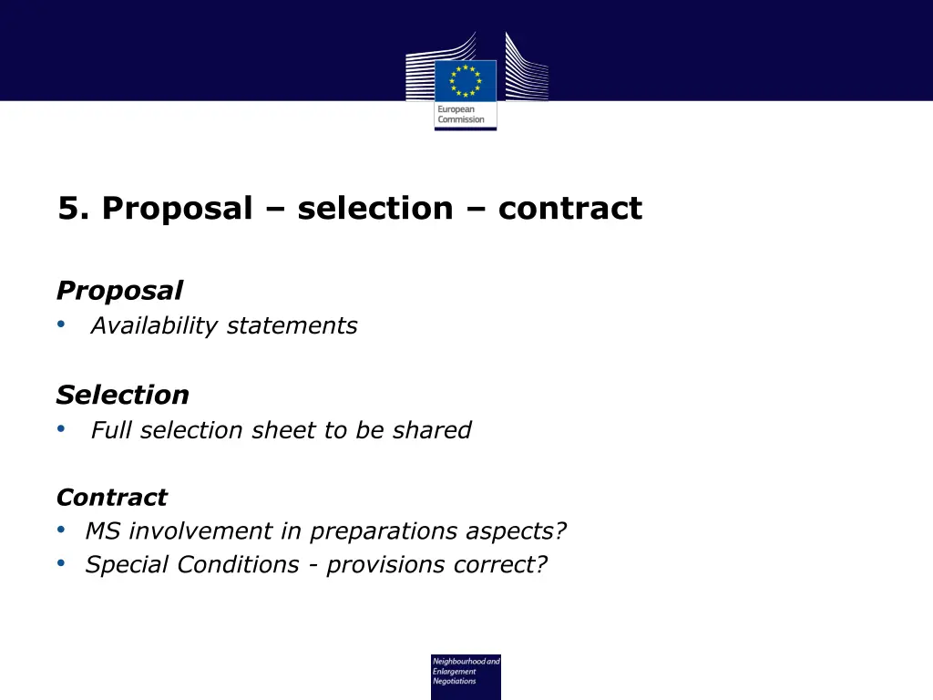 5 proposal selection contract