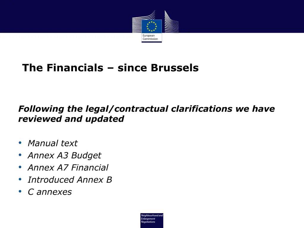 the financials since brussels