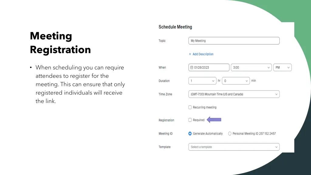 meeting registration