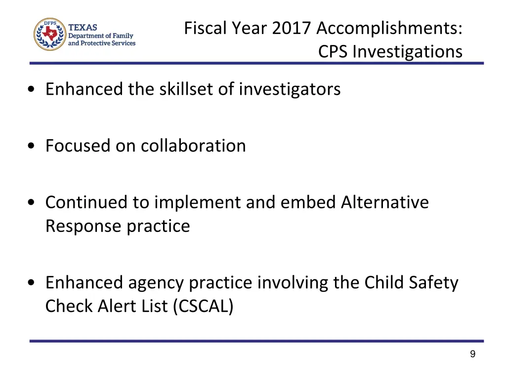 fiscal year 2017 accomplishments