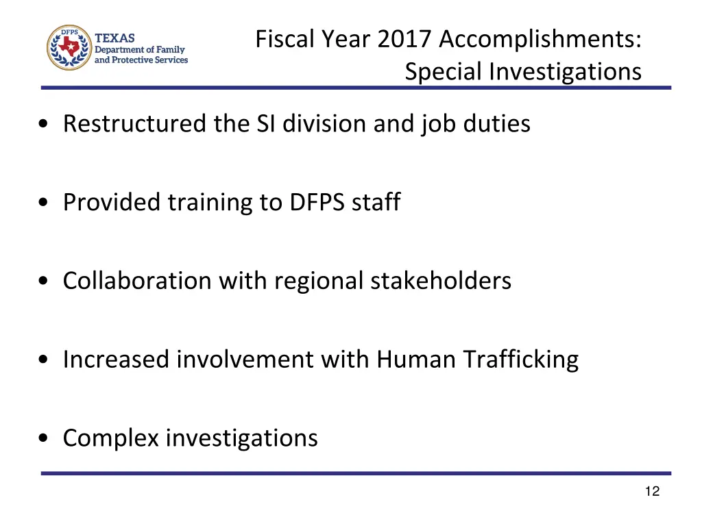 fiscal year 2017 accomplishments special