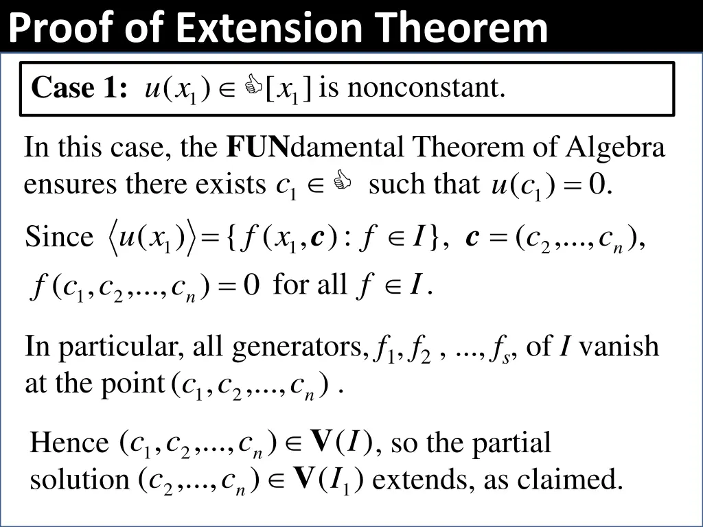 proof of extension theorem case 1 1 x x u