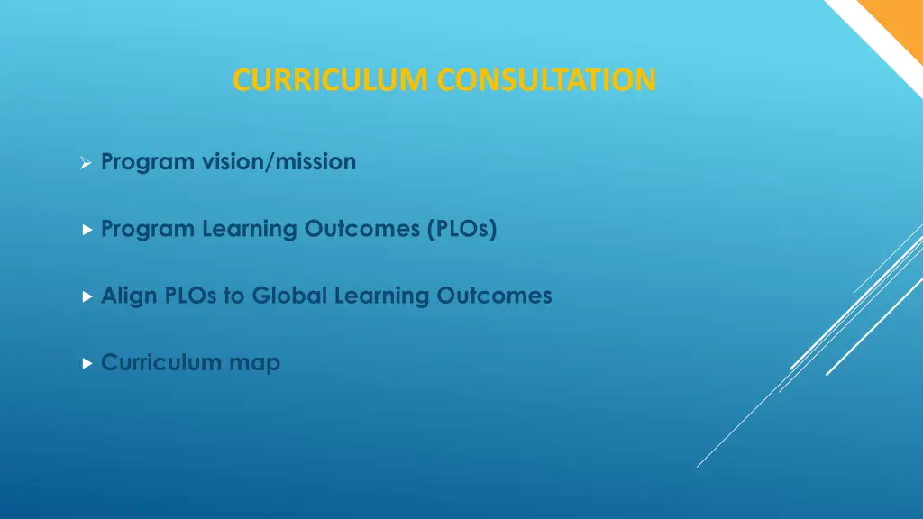 curriculum consultation