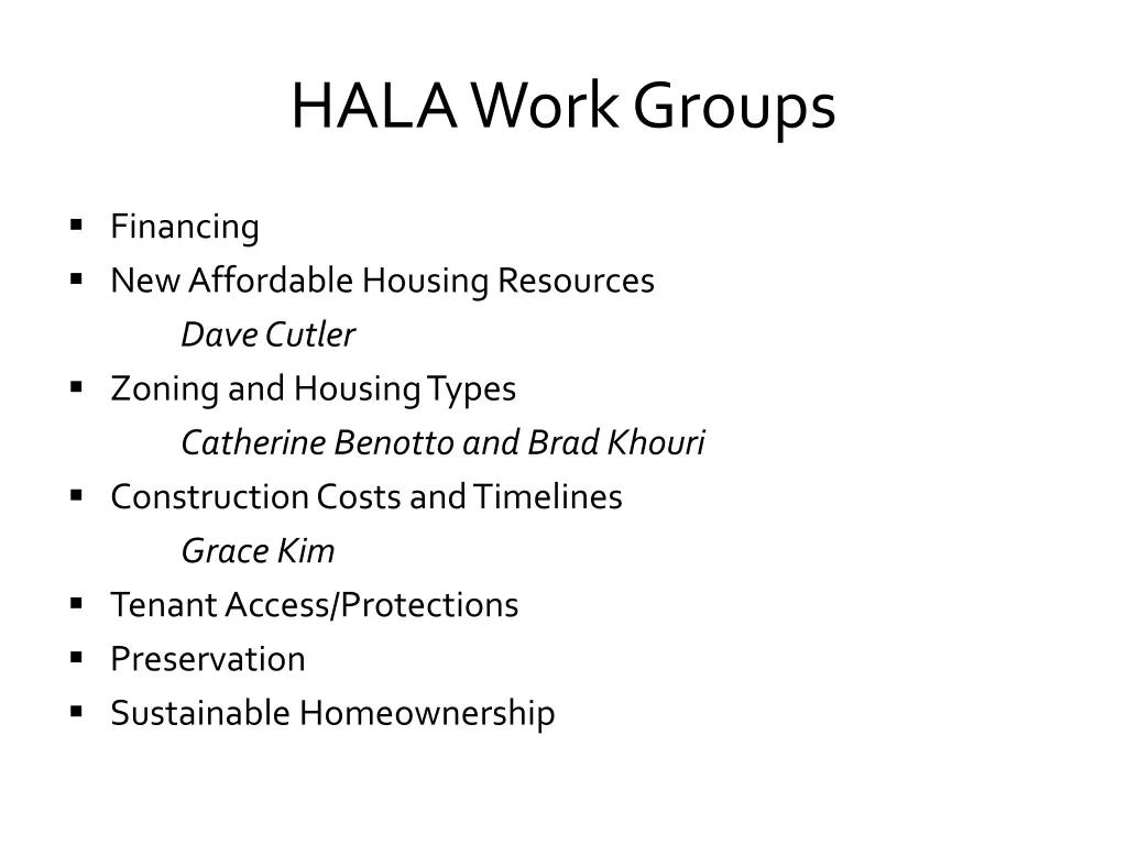 hala work groups