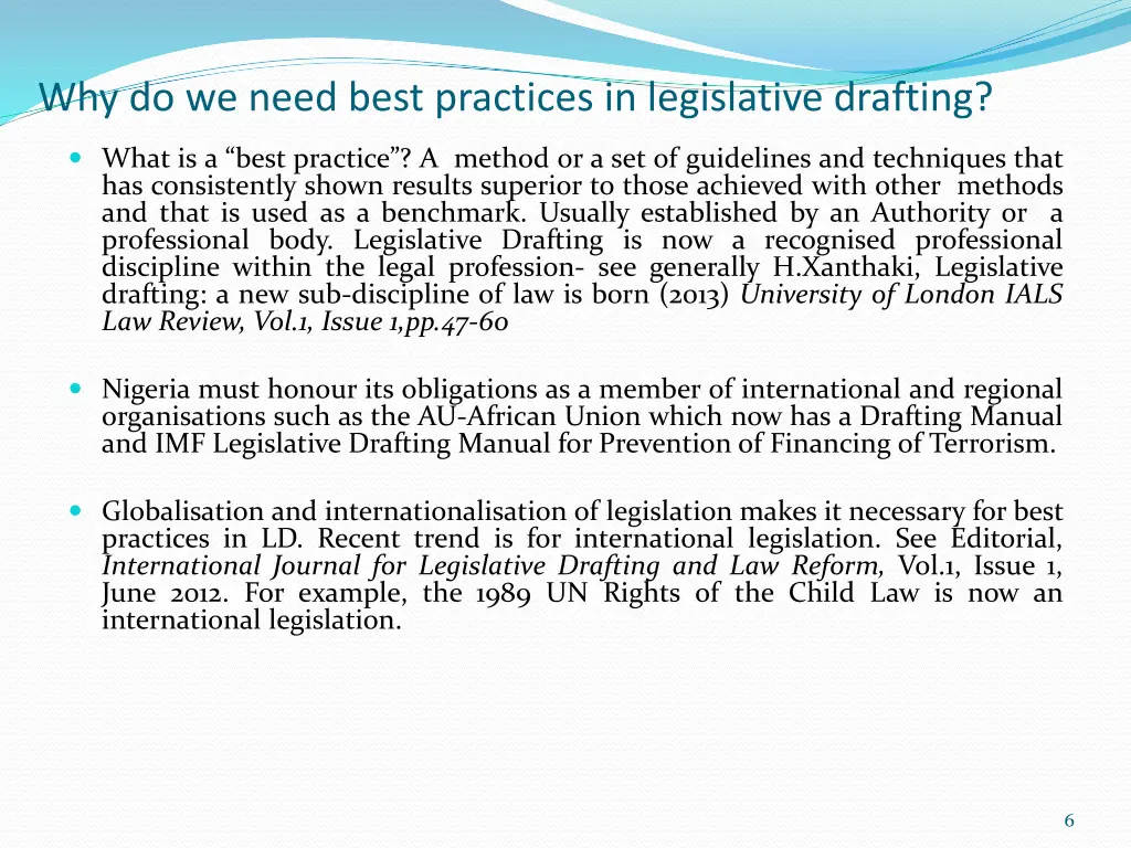 why do we need best practices in legislative