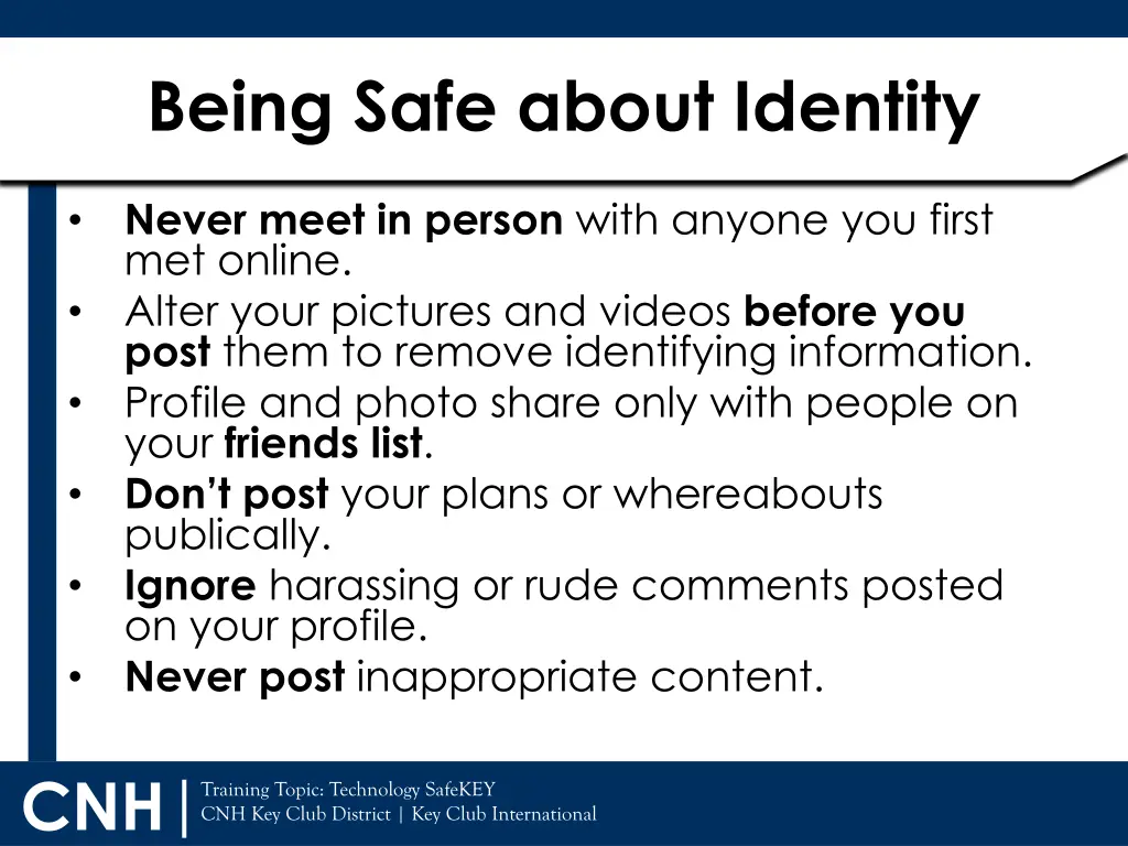 being safe about identity 1