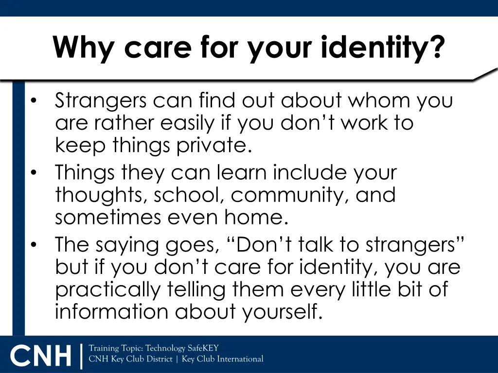 why care for your identity 1