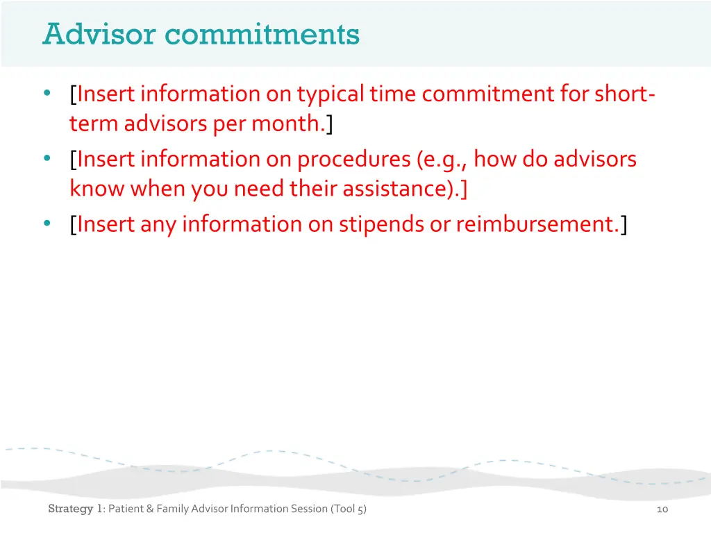 advisor commitments