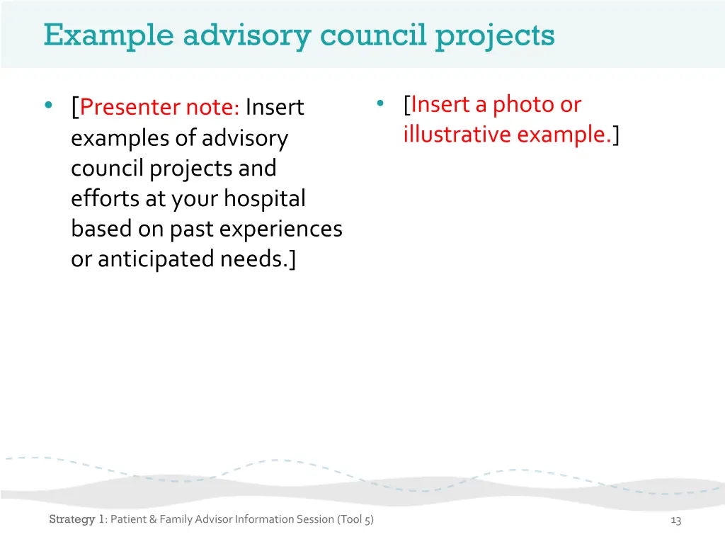 example advisory council projects