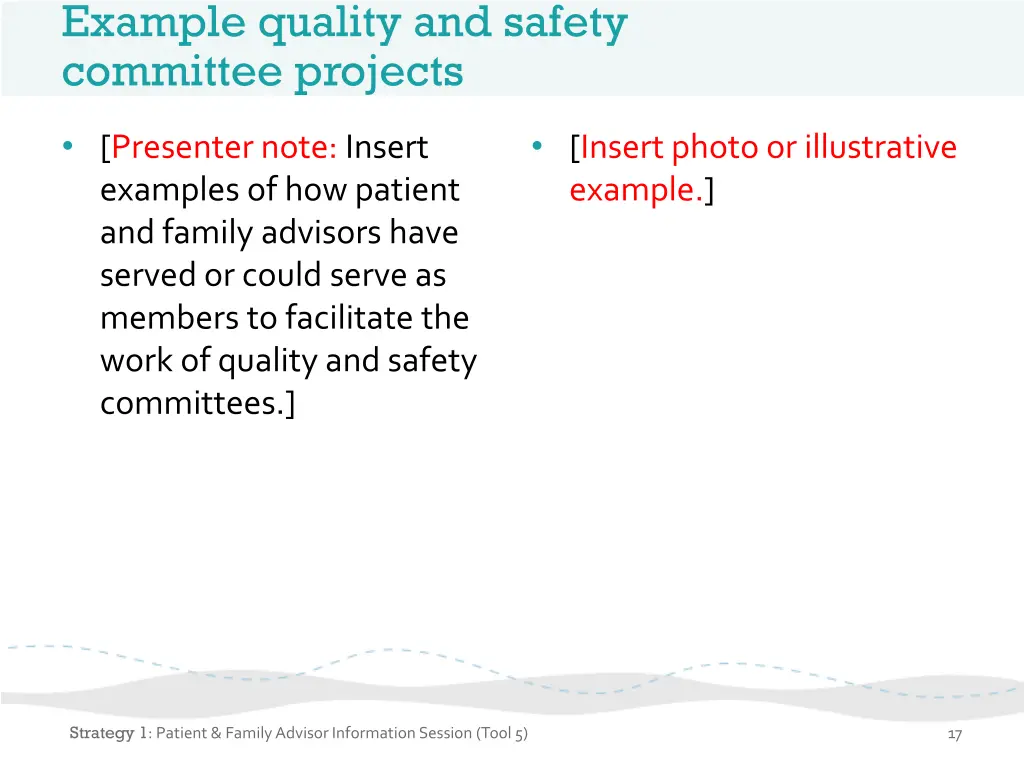 example quality and safety committee projects