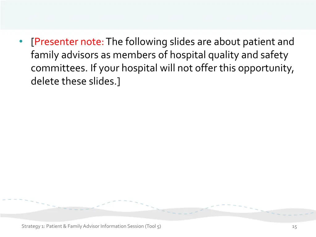 patient and family advisors on committees