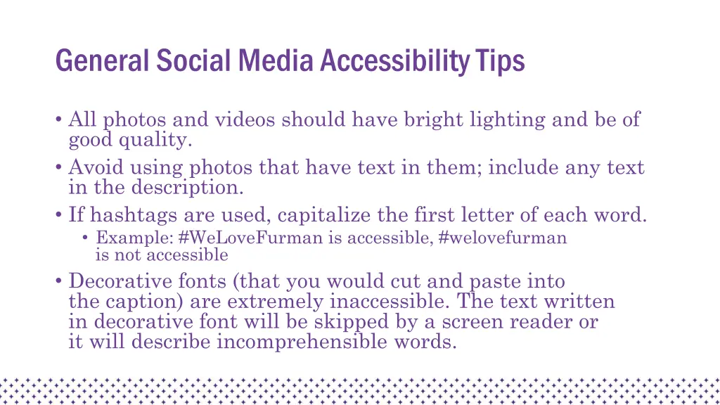 general social media accessibility tips