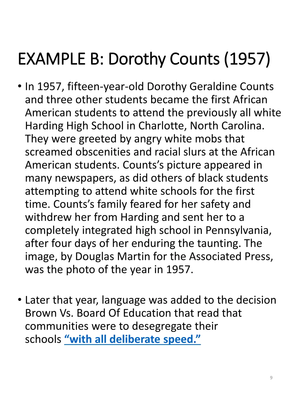 example b dorothy counts 1957 example b dorothy 1