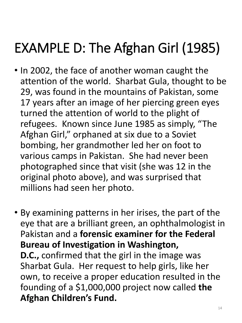 example d the afghan girl 1985 example 1