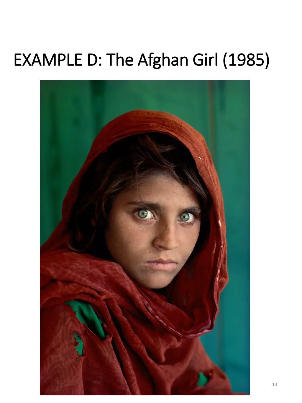 example d the afghan girl 1985 example