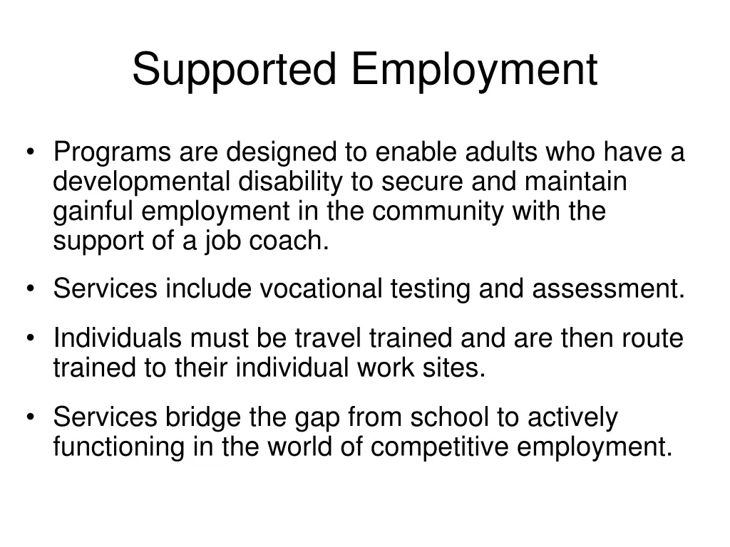 supported employment