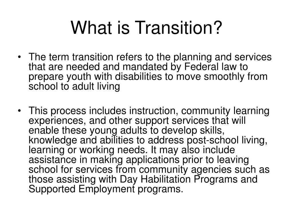 what is transition