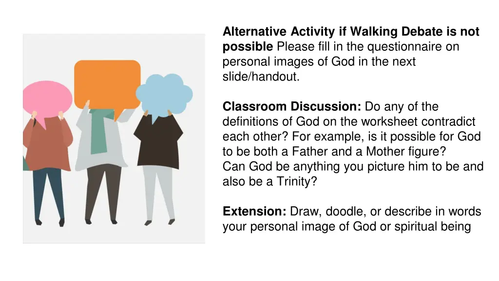 alternative activity if walking debate