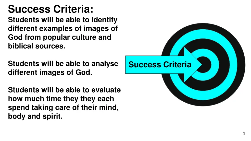 success criteria students will be able