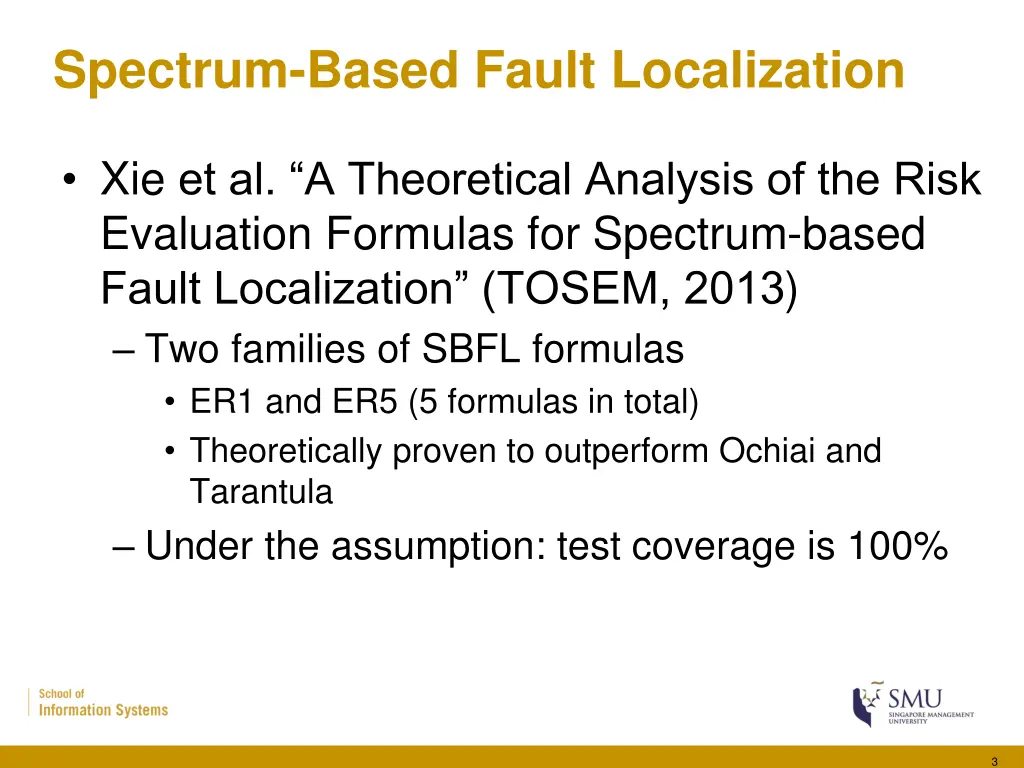 spectrum based fault localization 1