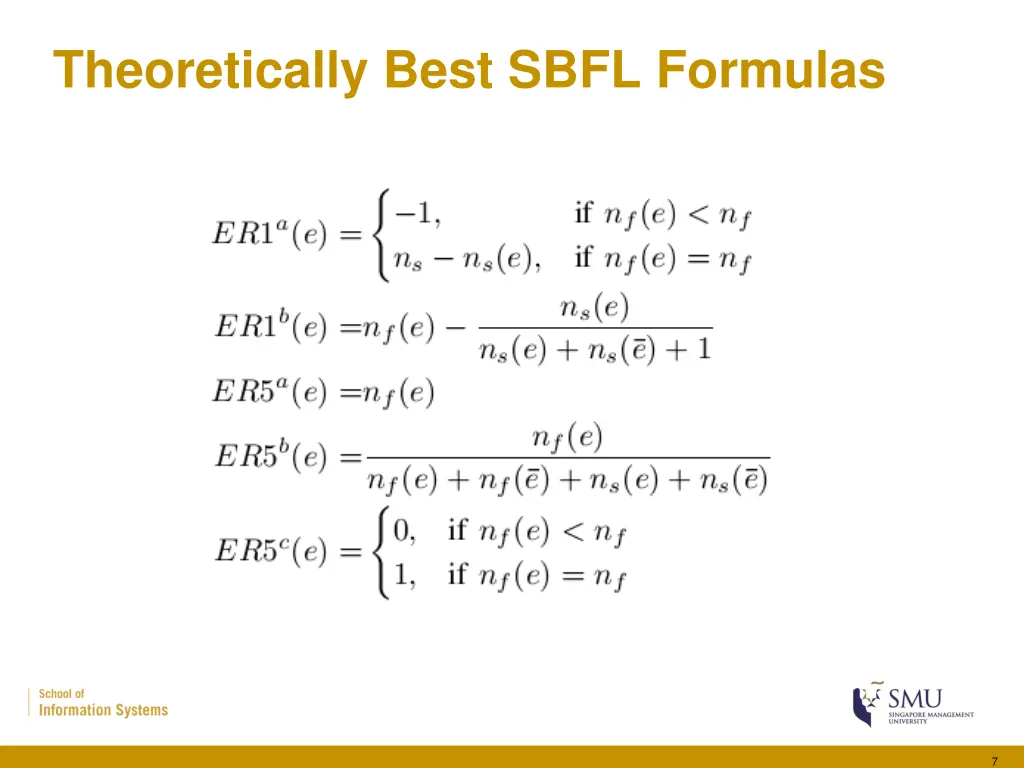 theoretically best sbfl formulas