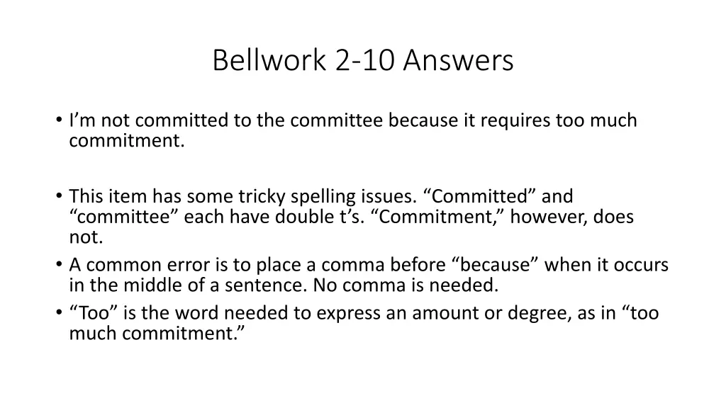 bellwork 2 10 answers