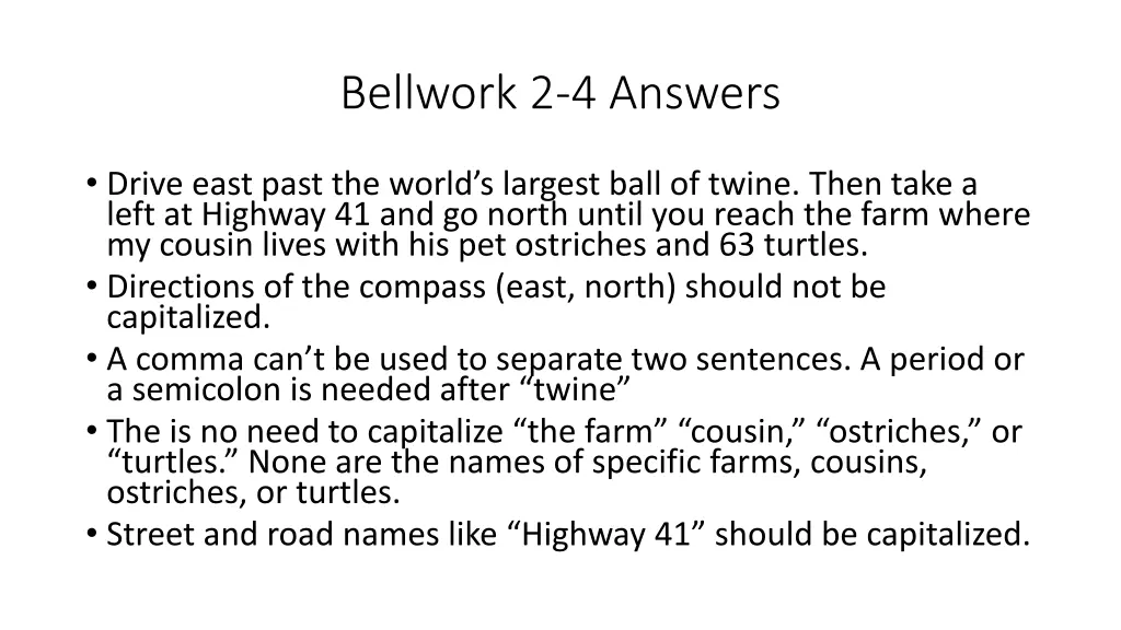 bellwork 2 4 answers