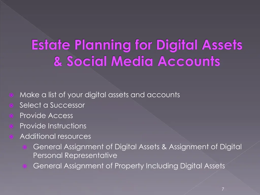 estate planning for digital assets social media