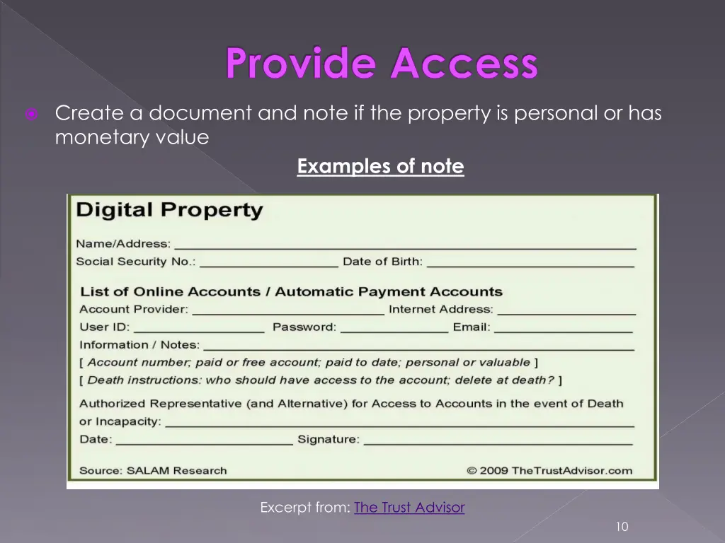 provide access