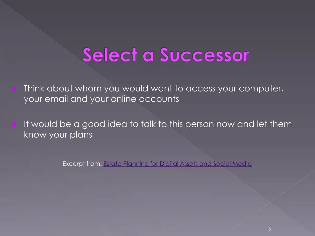 select a successor