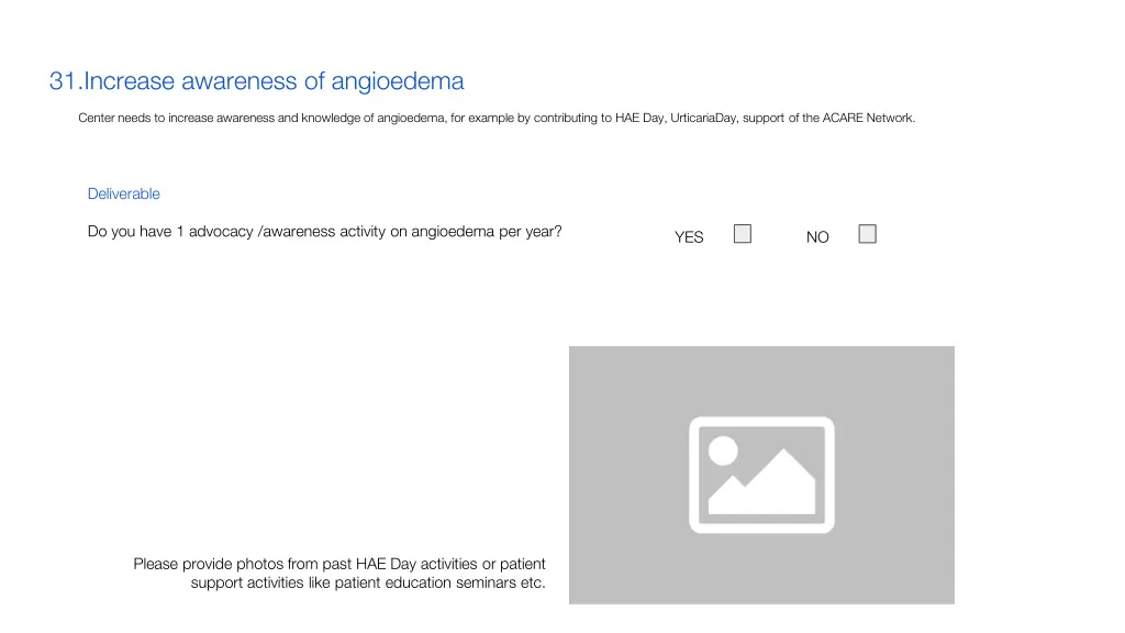 31 increase awareness of angioedema