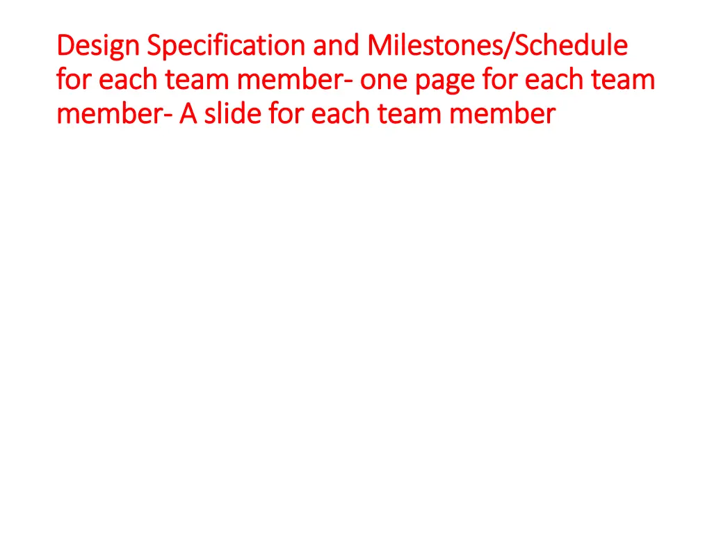 design specification and milestones schedule 2