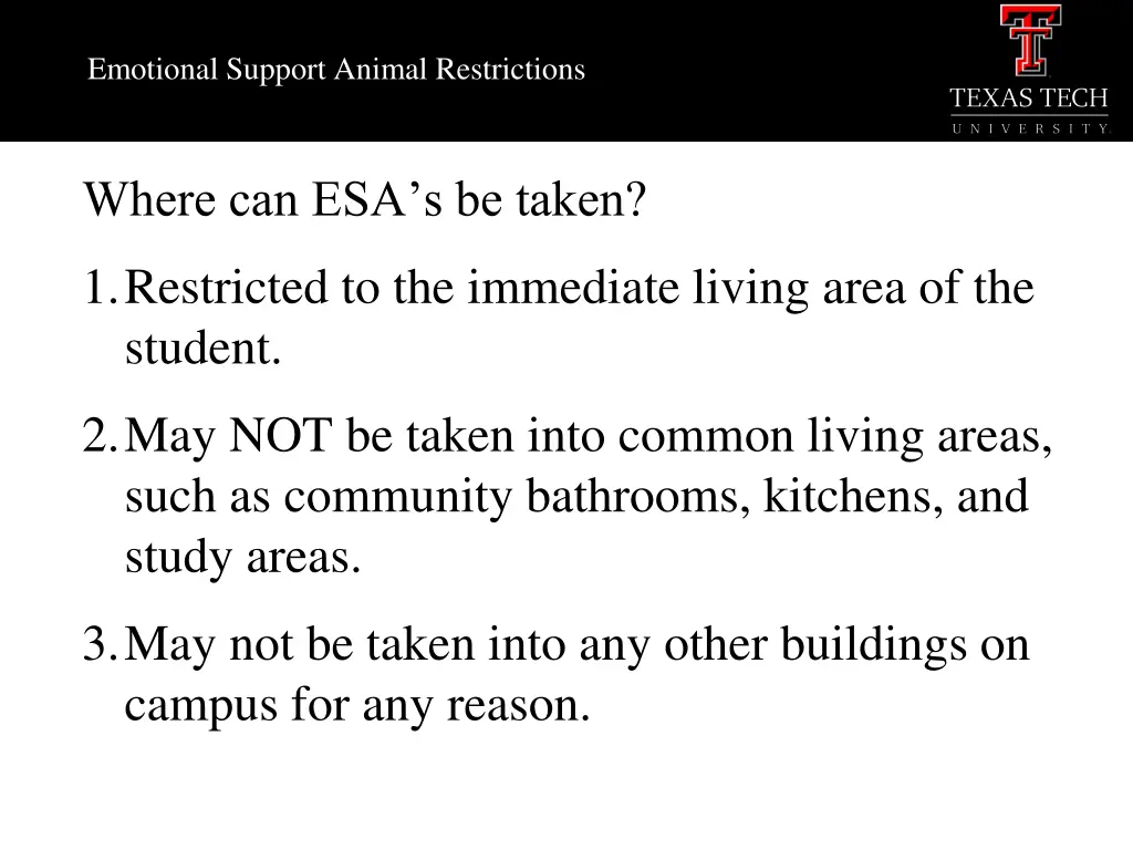 emotional support animal restrictions