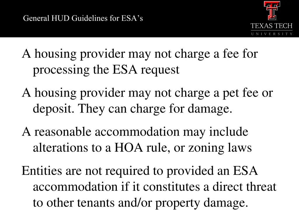 general hud guidelines for esa s