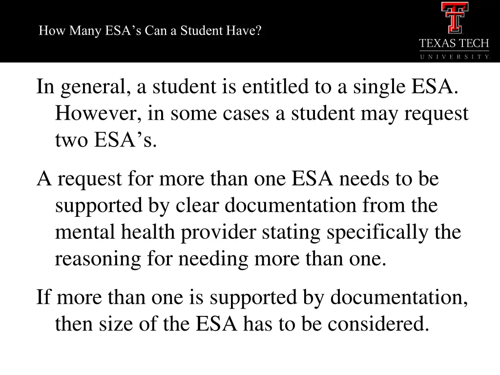 how many esa s can a student have