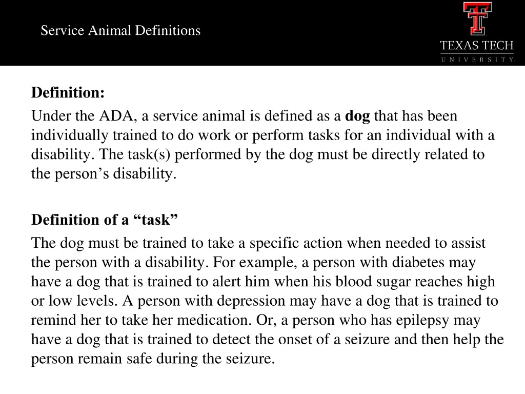 service animal definitions