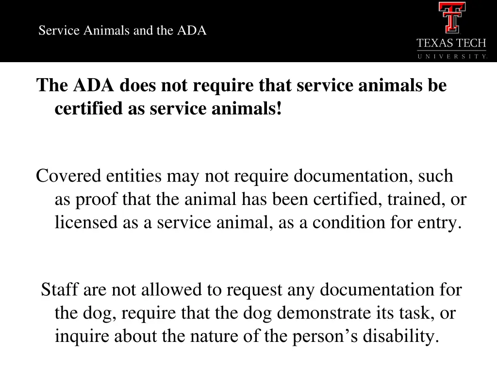 service animals and the ada