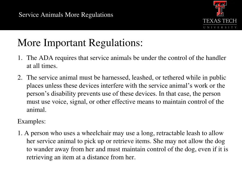 service animals more regulations