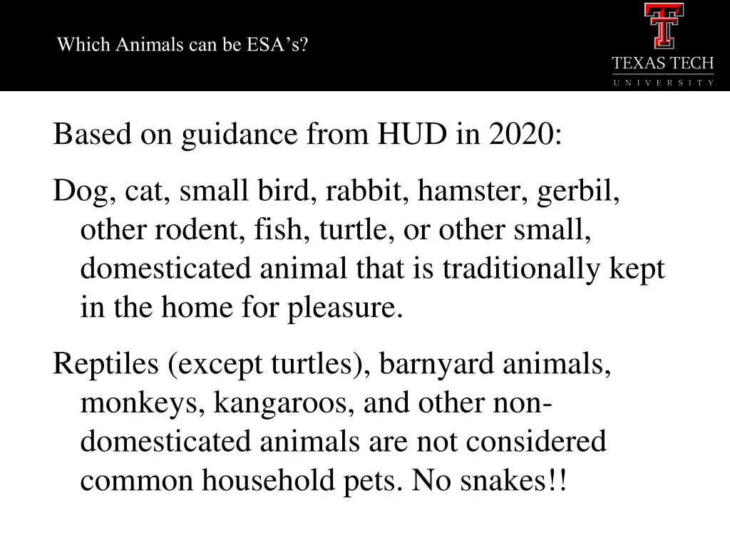 which animals can be esa s