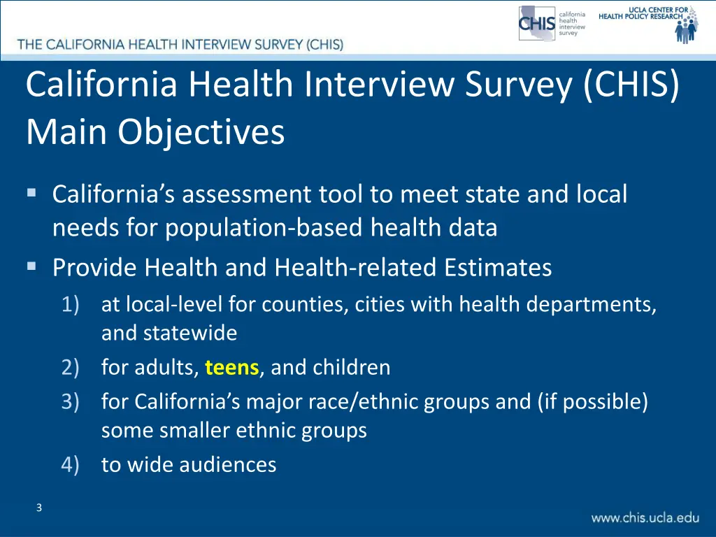 california health interview survey chis main