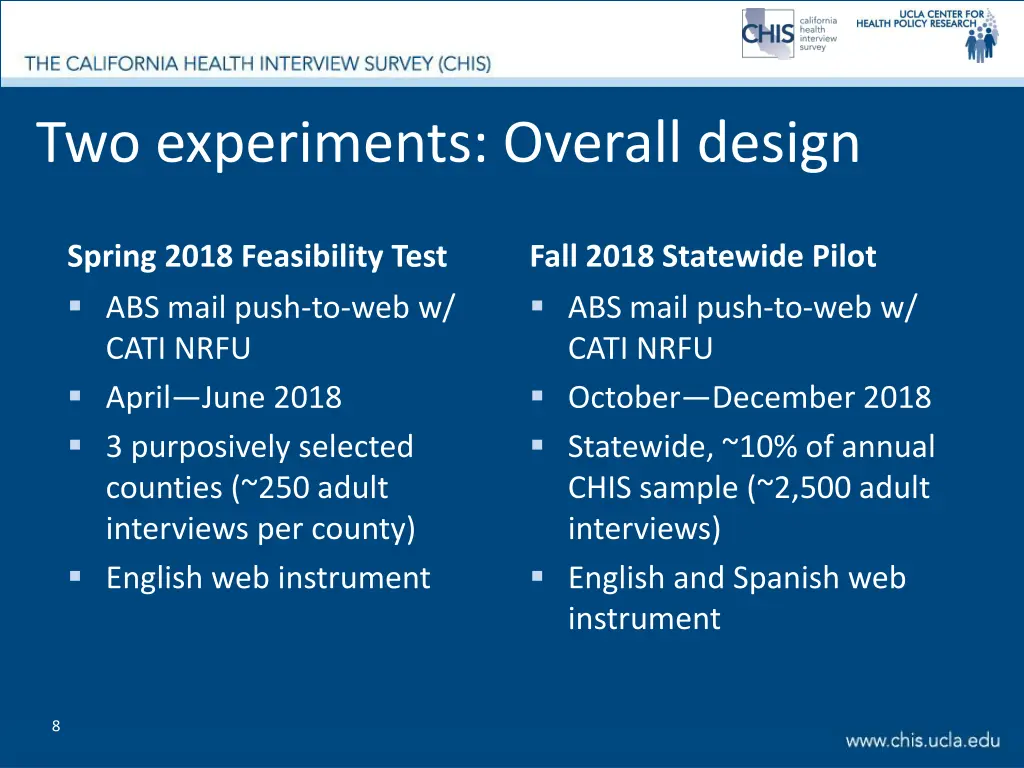 two experiments overall design