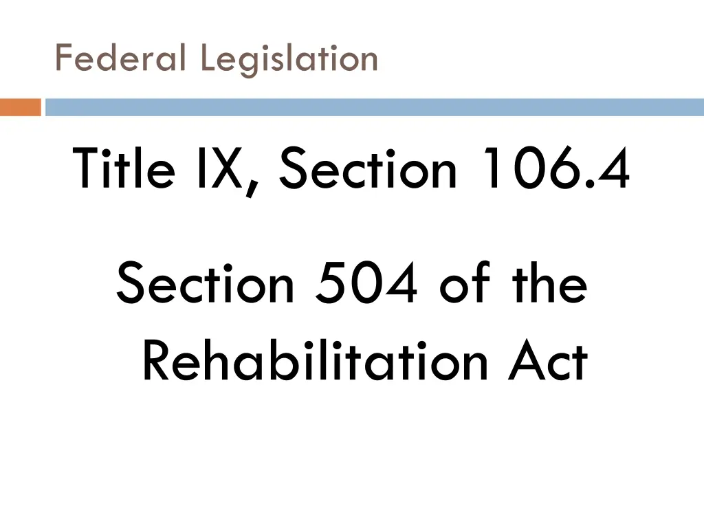 federal legislation